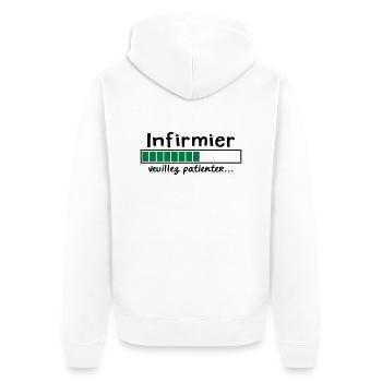 infirmier veuillez patienter - Veste à capuche bio Premium Unisexe - blanc - Dos - Thijin (182cm)
