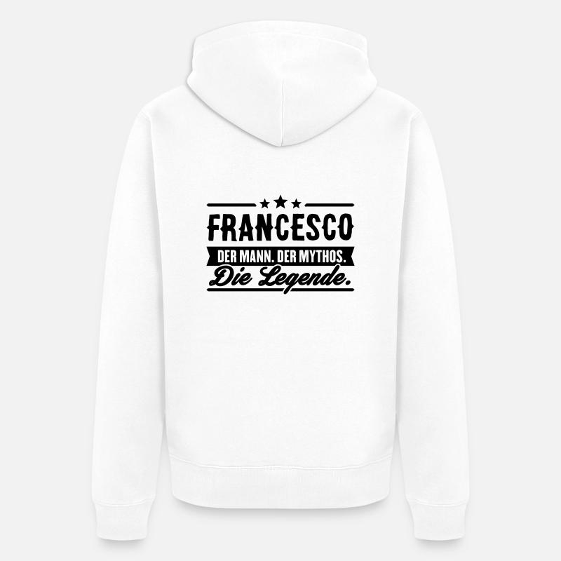 Man Myth Legend Francesco - Veste à capuche bio Premium Unisexe - blanc