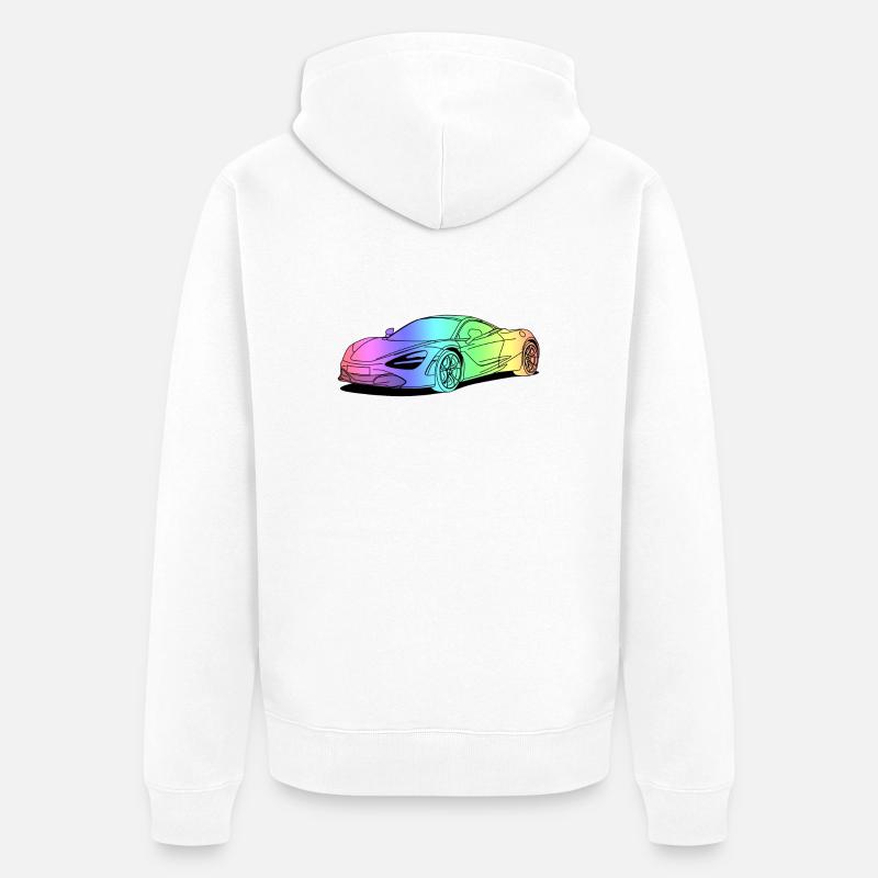 720s Coupe colourful - Unisex Premium Bio Zip Hoodie - Weiß