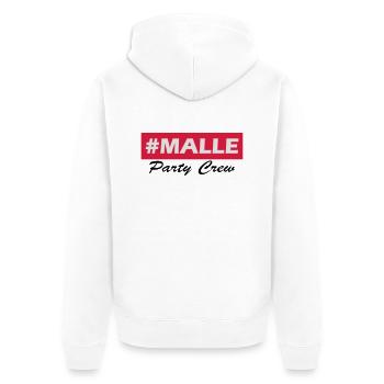 MALLE Party Crew - Unisex Premium Bio Zip Hoodie - Weiß - Hinten - Thijin (182cm)