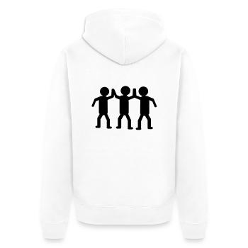 winner victory sieger - Unisex Premium Organic Zip Hoodie - white - Back - Thijin (182cm)