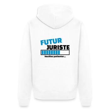 futur juriste - Veste à capuche bio Premium Unisexe - blanc - Dos - Thijin (182cm)