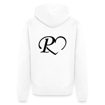 Coeur Lettre P - Veste à capuche bio Premium Unisexe - blanc - Dos - Thijin (182cm)