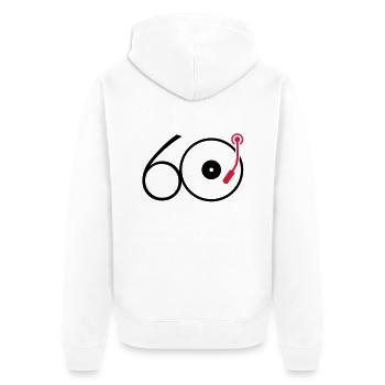 Musik der 60er - Unisex Premium Bio Zip Hoodie - Weiß - Hinten - Thijin (182cm)