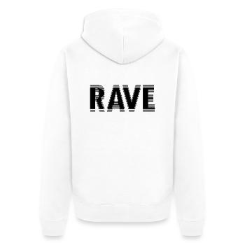 techno t-shirt rave - Unisex Premium Bio Zip Hoodie - Weiß - Hinten - Thijin (182cm)