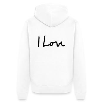i love - Veste à capuche bio Premium Unisexe - blanc - Dos - Thijin (182cm)