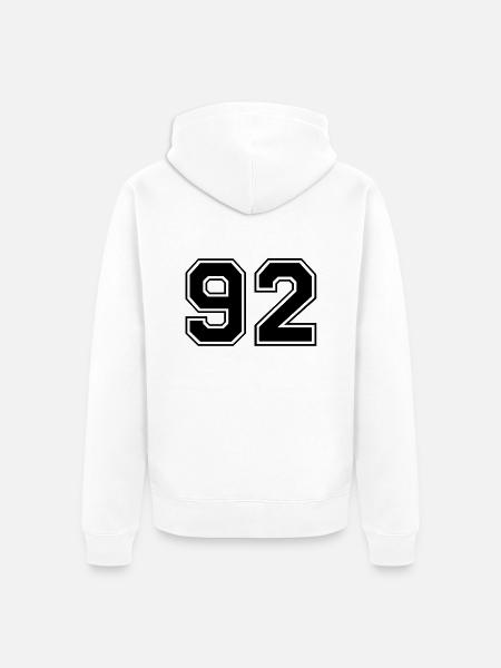 92 - Unisex Premium Organic Zip Hoodie - white