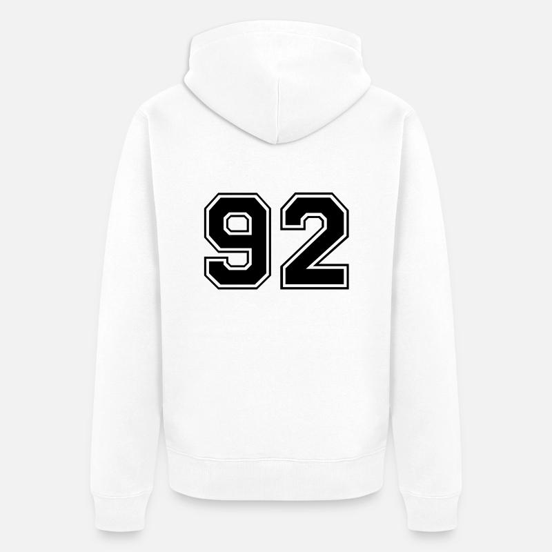 92 - Unisex Premium Bio Zip Hoodie - Weiß