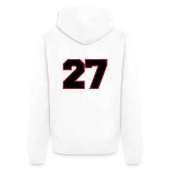 Number27 - Veste à capuche bio Premium Unisexe - blanc - Dos - Thijin (182cm)