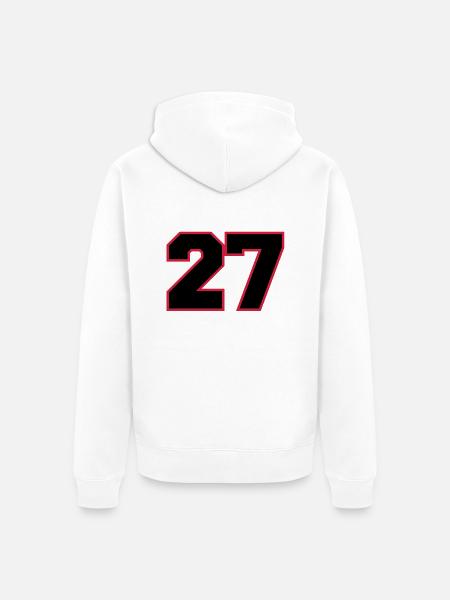 Number27 - Veste à capuche bio Premium Unisexe - blanc