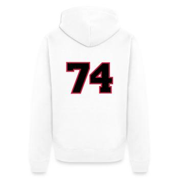 Number74 - Veste à capuche bio Premium Unisexe - blanc - Dos - Thijin (182cm)