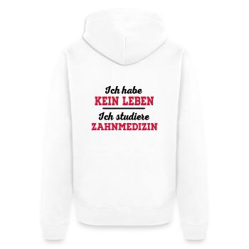 Zahnmedizin - Unisex Premium Bio Zip Hoodie - Weiß - Hinten - Thijin (182cm)
