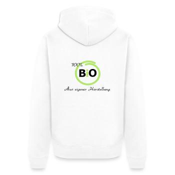 100 % Bio - Unisex Premium Bio Zip Hoodie - Weiß - Hinten - Thijin (182cm)