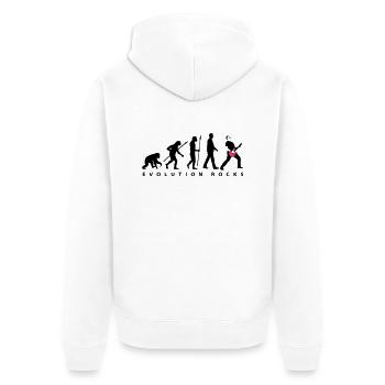 evolution_rocks_032012_b_2c - Unisex Premium Organic Zip Hoodie - white - Back - Thijin (182cm)