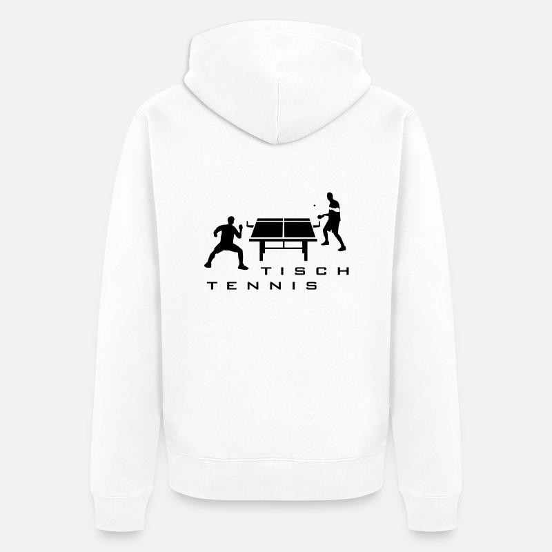 table_tennis_052012_h_1c - Unisex Premium Bio Zip Hoodie - Weiß