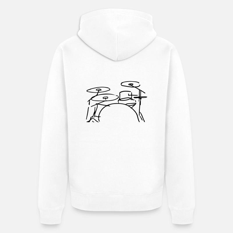 Drumset - Unisex Premium Bio Zip Hoodie - Weiß