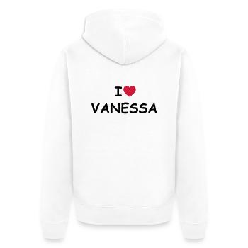 I love Vanessa - Unisex Premium Organic Zip Hoodie - white - Back - Thijin (182cm)