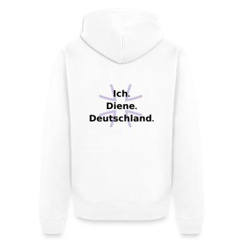 Ich. Diene. Deutschland. - Unisex Premium Organic Zip Hoodie - white - Back - Thijin (182cm)