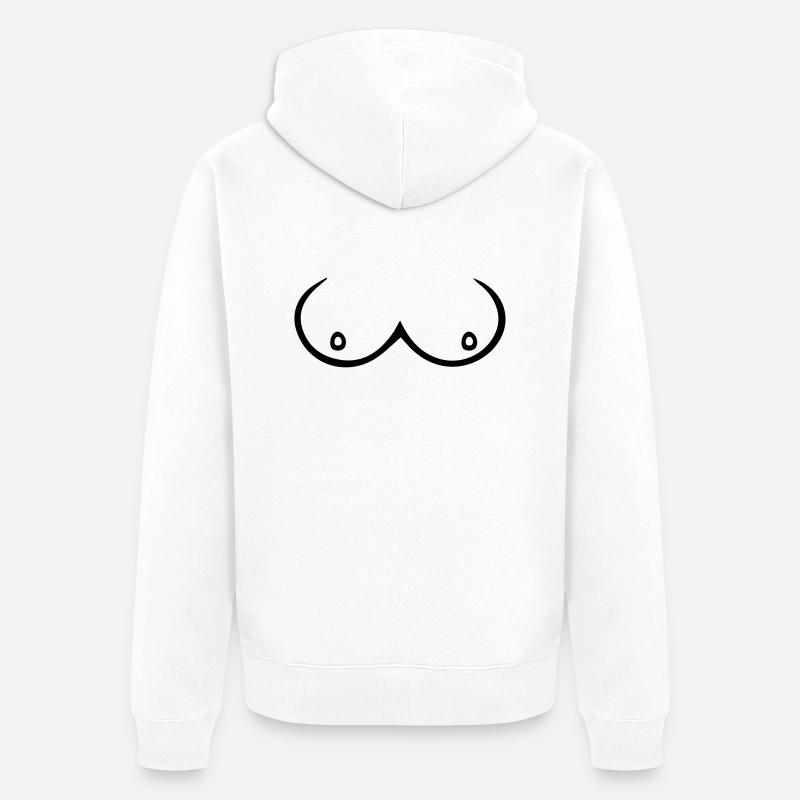 boobs - Veste à capuche bio Premium Unisexe - blanc