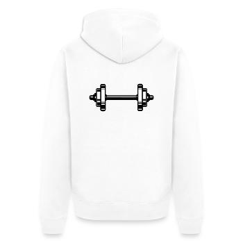 dumbbell - Unisex Premium Organic Zip Hoodie - white - Back - Thijin (182cm)