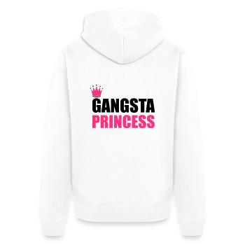 Gangsta Princess - Unisex Premium Bio Zip Hoodie - Weiß - Hinten - Thijin (182cm)