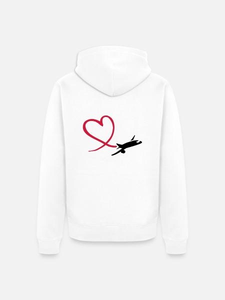 Flugzeug - Unisex Premium Bio Zip Hoodie - Weiß