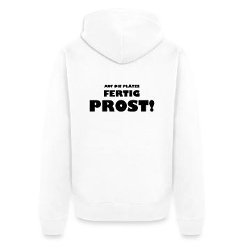 Prost auf den Sport - Unisex Premium Bio Zip Hoodie - Weiß - Hinten - Thijin (182cm)