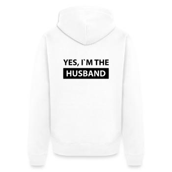 yes i´m the husband - Unisex Premium Bio Zip Hoodie - Weiß - Hinten - Thijin (182cm)