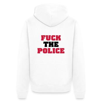 Fuck the Police - Veste à capuche bio Premium Unisexe - blanc - Dos - Thijin (182cm)
