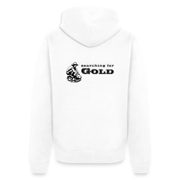 Goldschürfer / gold digger 3 - Unisex Premium Bio Zip Hoodie - Weiß - Hinten - Thijin (182cm)