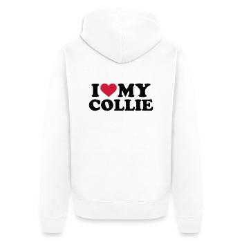 Collie - Unisex Premium Bio Zip Hoodie - Weiß - Hinten - Thijin (182cm)