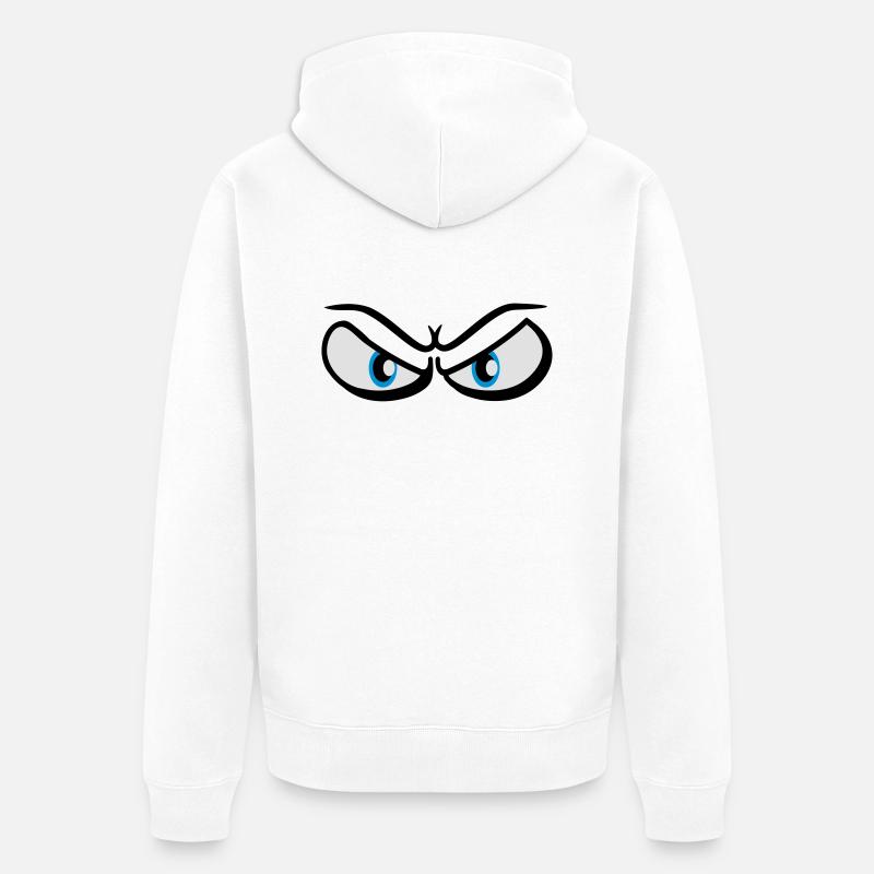 Mauvais œil dangereuse - Veste à capuche bio Premium Unisexe - blanc