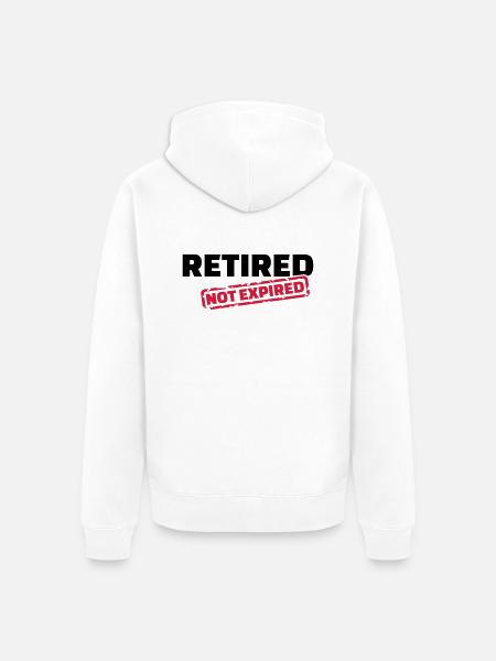 Retired not expired - Premium økologisk unisex-hættejakke - hvid