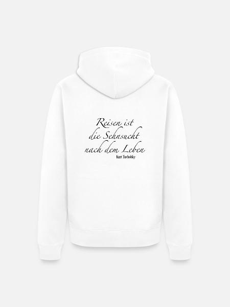 reisen - Unisex Premium Bio Zip Hoodie - Weiß