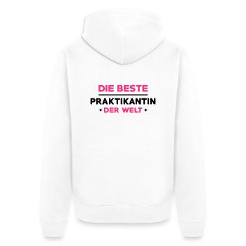 Praktikant Praktikantin Praktikum Kollege Büro - Unisex Premium Bio Zip Hoodie - Weiß - Hinten - Thijin (182cm)