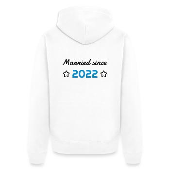 2022 - Birthday Wedding - Marriage - Love - Wife - Unisex Premium Organic Zip Hoodie - white - Back - Thijin (182cm)