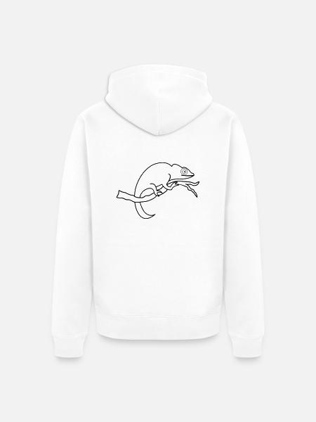 chameleon_01 - Unisex Premium Organic Zip Hoodie - white