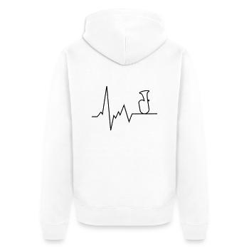 herzschlag tuba - Unisex Premium Bio Zip Hoodie - Weiß - Hinten - Thijin (182cm)