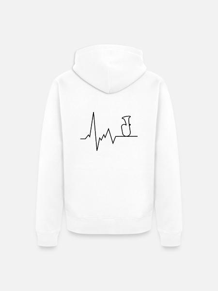 herzschlag tuba - Unisex Premium Bio Zip Hoodie - Weiß