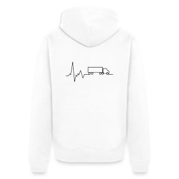 pulsation du cœur camion - Veste à capuche bio Premium Unisexe - blanc - Dos - Thijin (182cm)