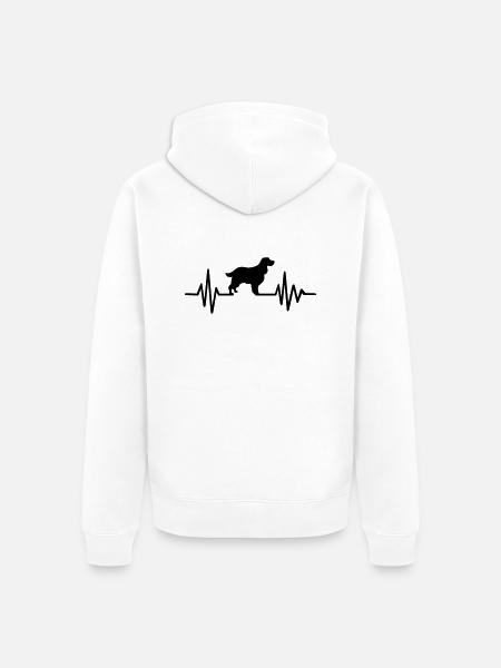 English Springer Spaniel - Unisex Premium Organic Zip Hoodie - white