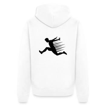 parkour - Unisex Premium Bio Zip Hoodie - Weiß - Hinten - Thijin (182cm)