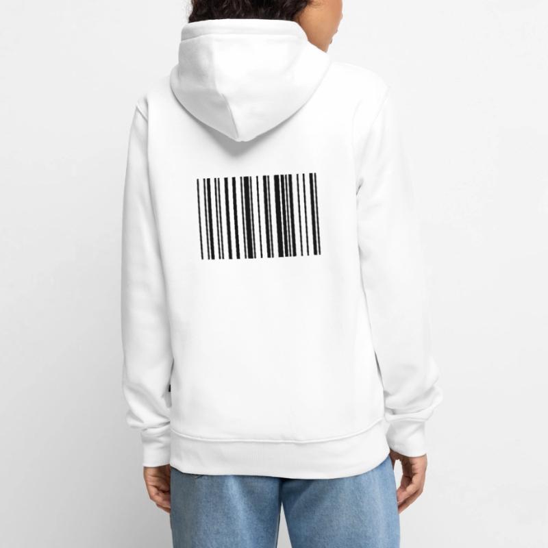 Striped barcode code strip Unisex Premium Organic Zip Hoodie