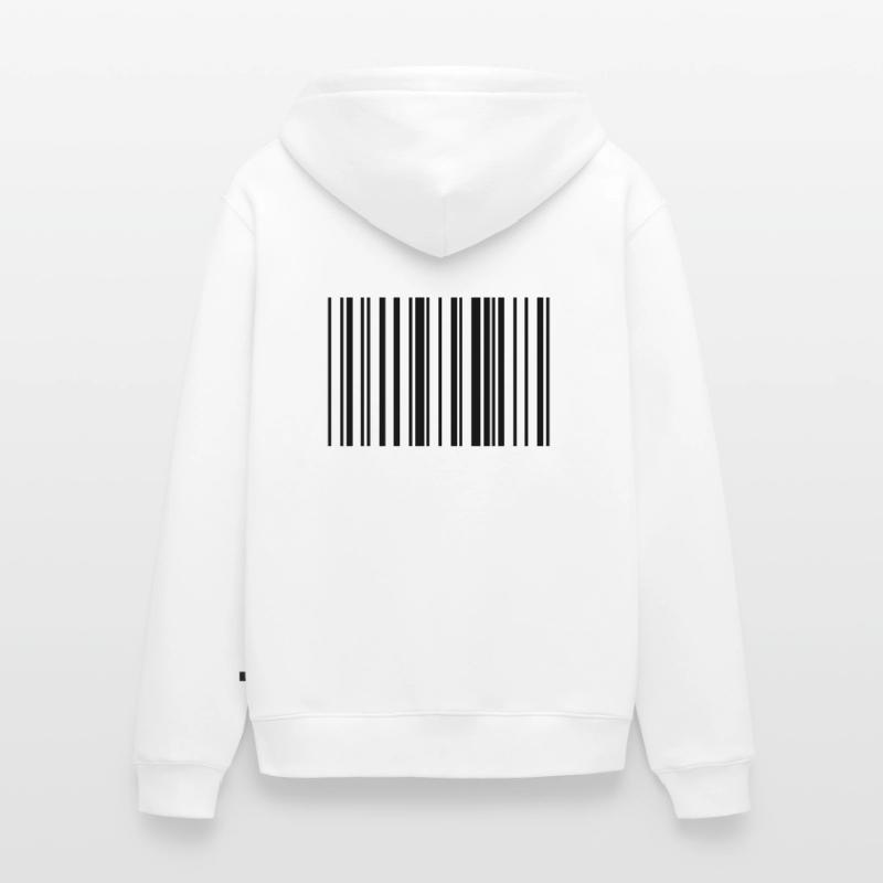 Bande de code à barres rayée Veste à capuche bio Premium Unisexe