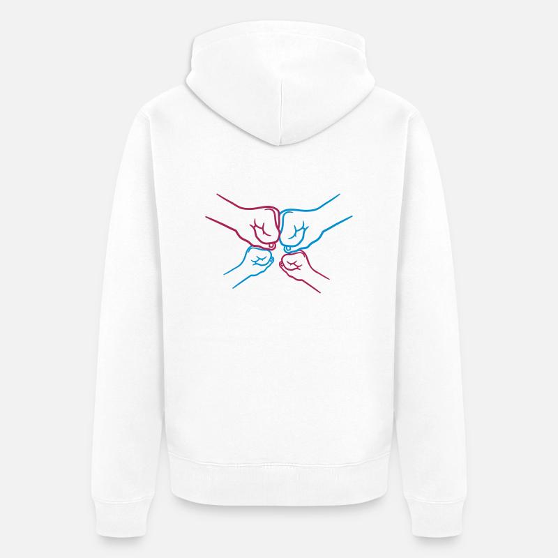 Fäuste 2 Kinder - Unisex Premium Bio Zip Hoodie - Weiß