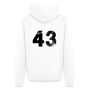 43 - Unisex Premium Organic Zip Hoodie - white - Back - Thijin (182cm)