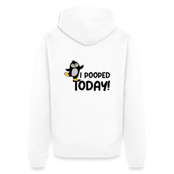 I pooped today Penguin - Unisex Premium Organic Zip Hoodie - white - Back - Thijin (182cm)