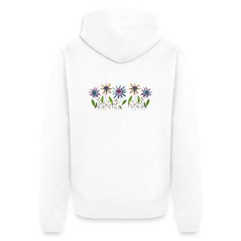 Fleur - Veste à capuche bio Premium Unisexe - blanc - Dos - Thijin (182cm)