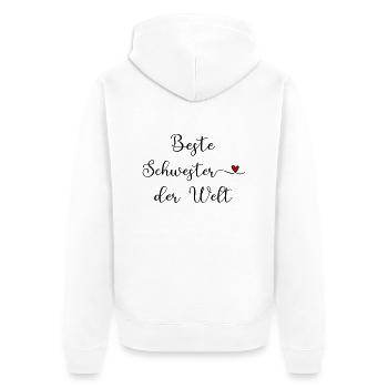 Meilleure sœur du monde - Veste à capuche bio Premium Unisexe - blanc - Dos - Thijin (182cm)