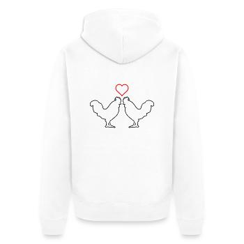 Hahn Love 02 - Veste à capuche bio Premium Unisexe - blanc - Dos - Thijin (182cm)